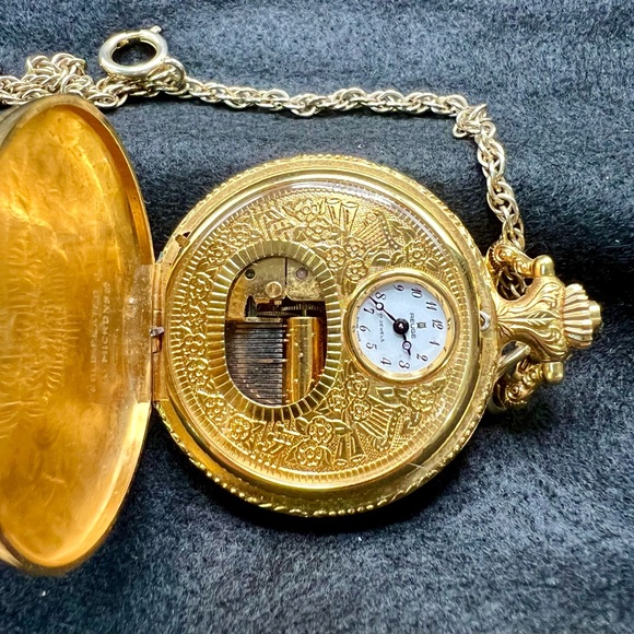 Reuge 10k Gold Plated Music Pocket Watch - Picture 4 of 7